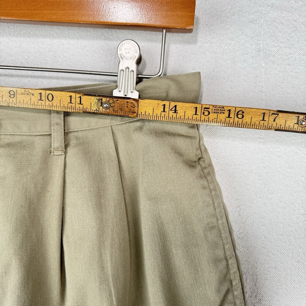 80's Vtg Ralph Lauren Khaki 7" Shorts Women's 10 Pleated High Waist USA Union - Picture 5 of 10